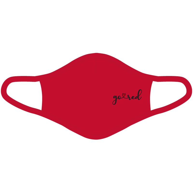 AHA Go Red Mask (Small Logo)
